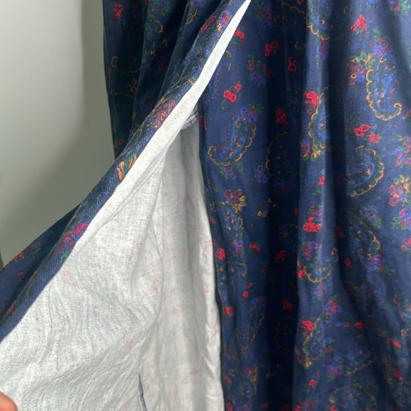 Vintage birch bros denim paisley vneck wrap  dress M  teacher grandma…cottage - Picture 7 of 11